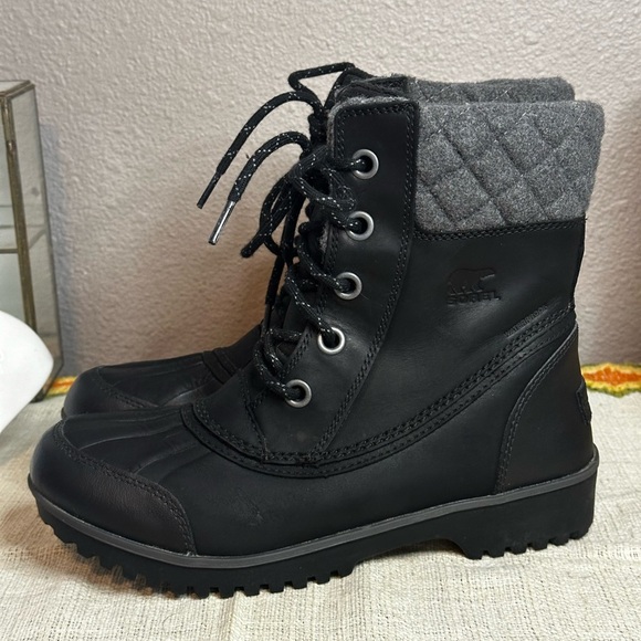 Sorel Meribel Snow Boots Black/Gray Weather Boots sz 8​ - Picture 2 of 9